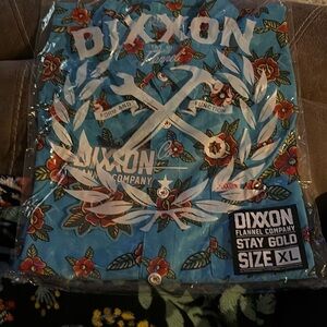 Dixxon Blue Floral Flannel Shirt